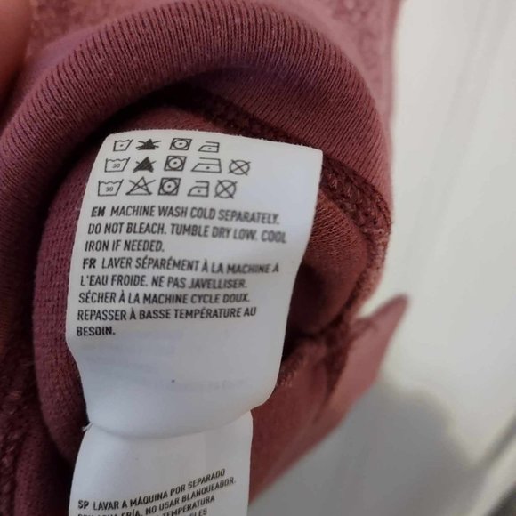 American Eagle Women's Reverse Fleece Crewneck Sweatshirt Rose Colored Size M - Picture 4 of 7